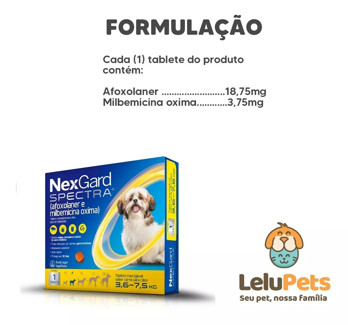 Nexgard Spectra Antipulgas Para Caes De 3,6 A 7,5kg - Imagem 3