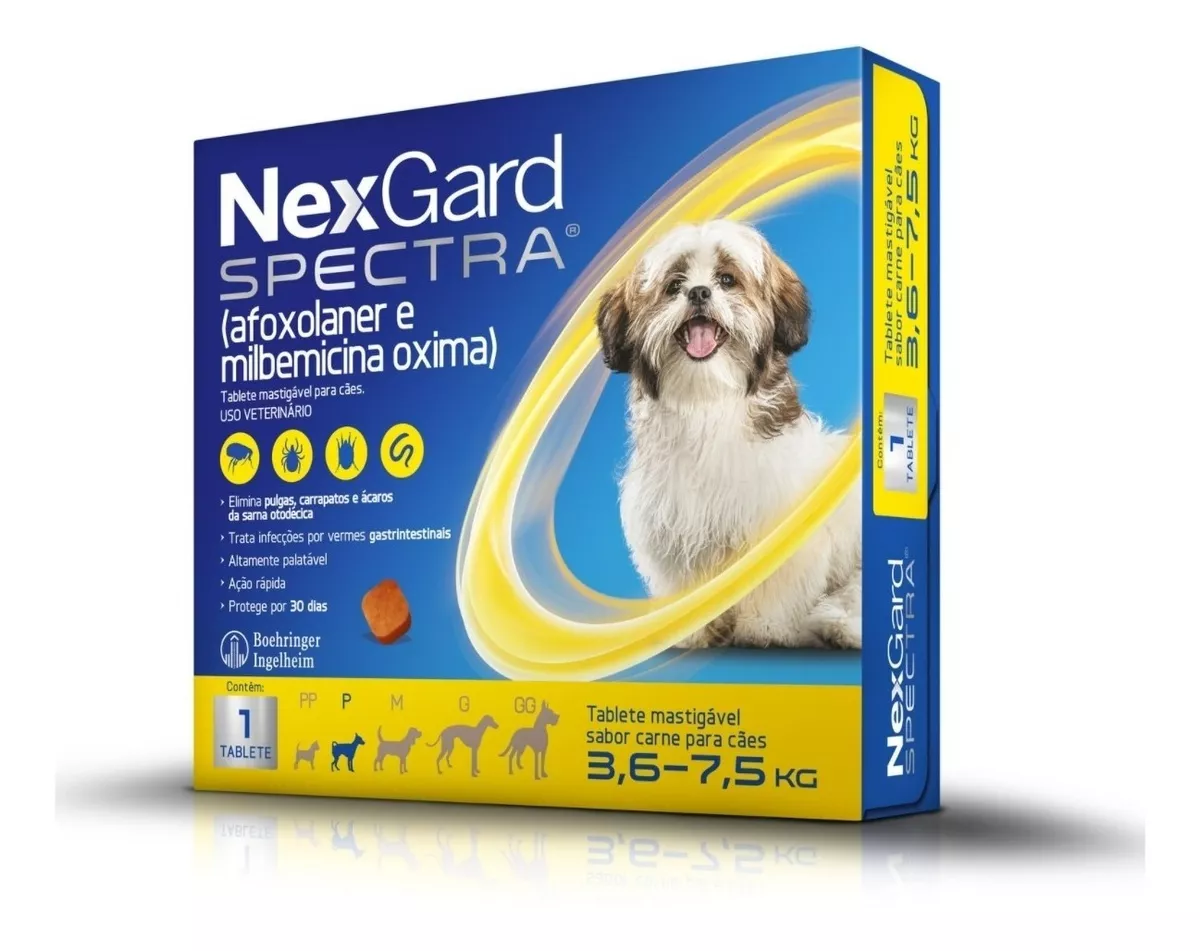 Nexgard Spectra Antipulgas Para Caes De 3,6 A 7,5kg